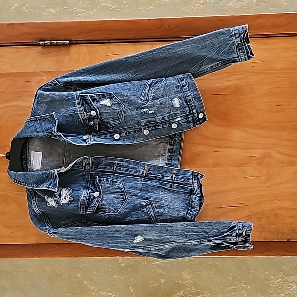 Womens distressed jean jacket